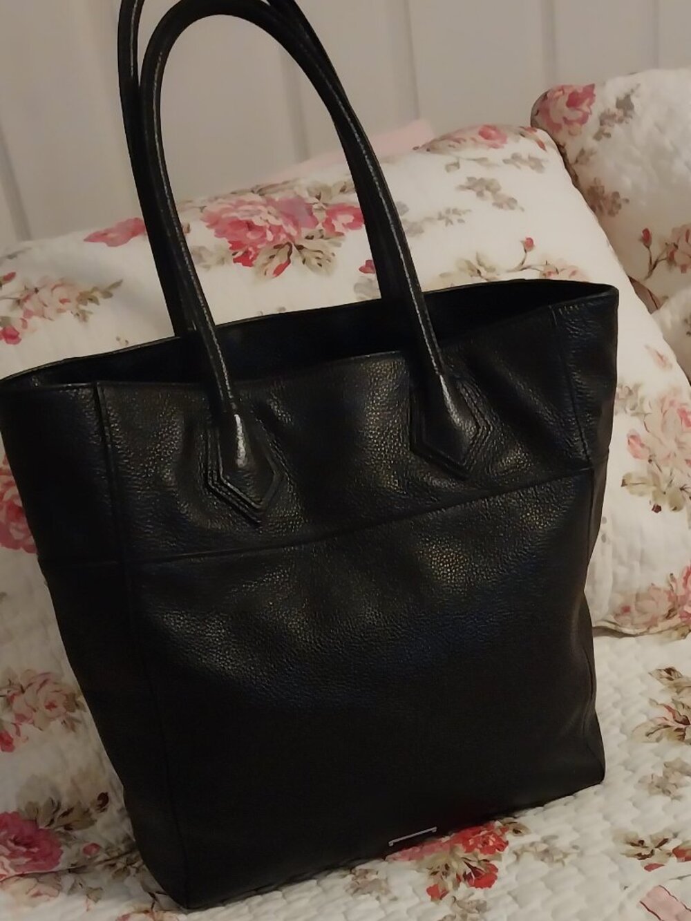 💗Rebecca Mincoff "Adeline" Black Pebbled Leather Bag, Tote, Purse EXC💗